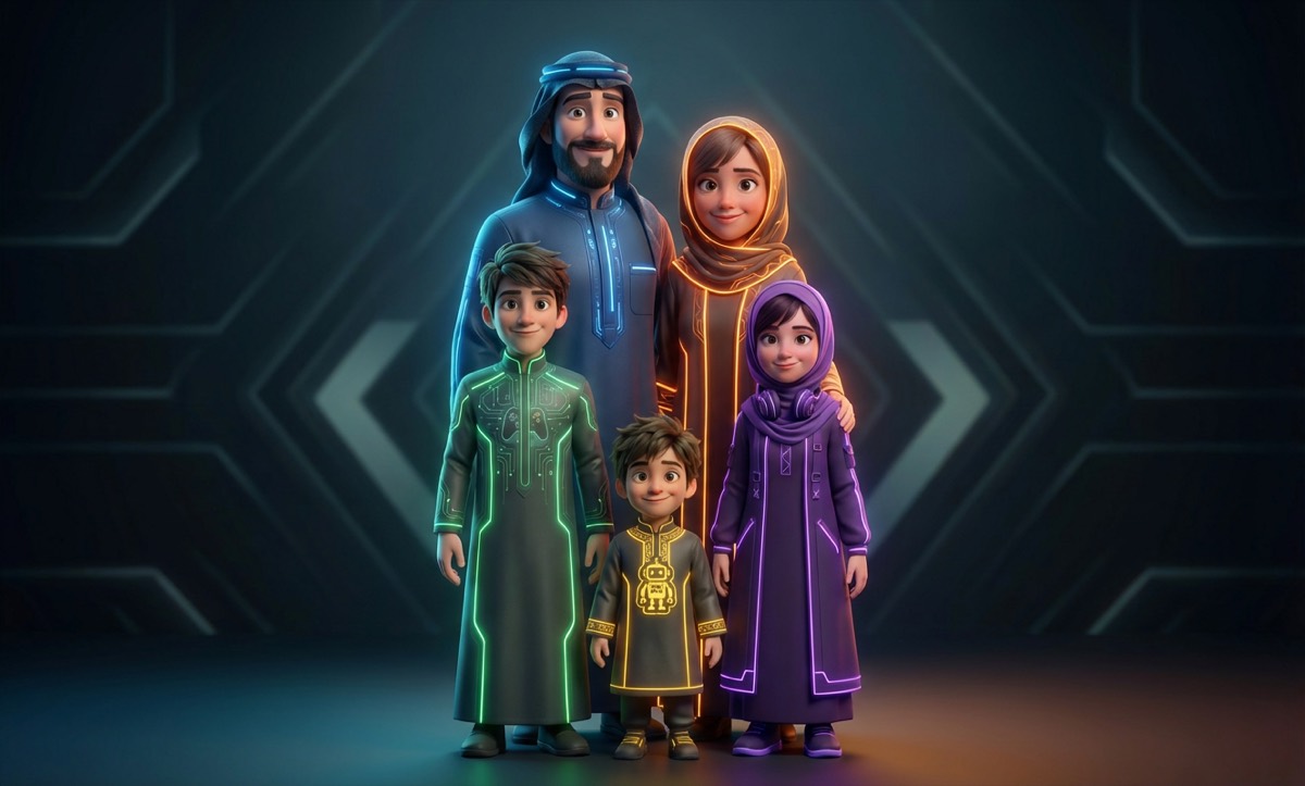 A family using Kibu together